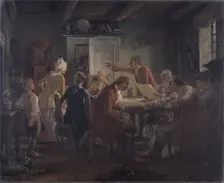 Collegium Politicum. From Ludvig Holberg’s The Political Tinker, Act I, Scene 2., 1850-1851. Creator: Wilhelm Marstrand