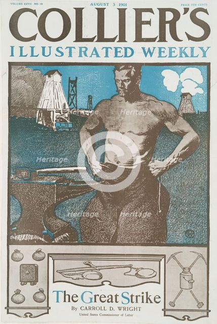 Collier's Illustrated Weekly, The Great Strike By Carrol D. Wright, United States..., c1901. Creator: Edward Penfield.