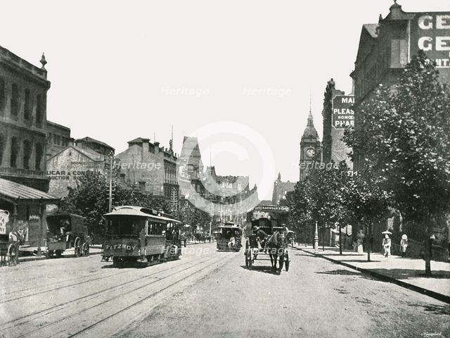 Collins Street, looking west from Russell Street, Melbourne, Australia, 1895.  Creator: York & Son.