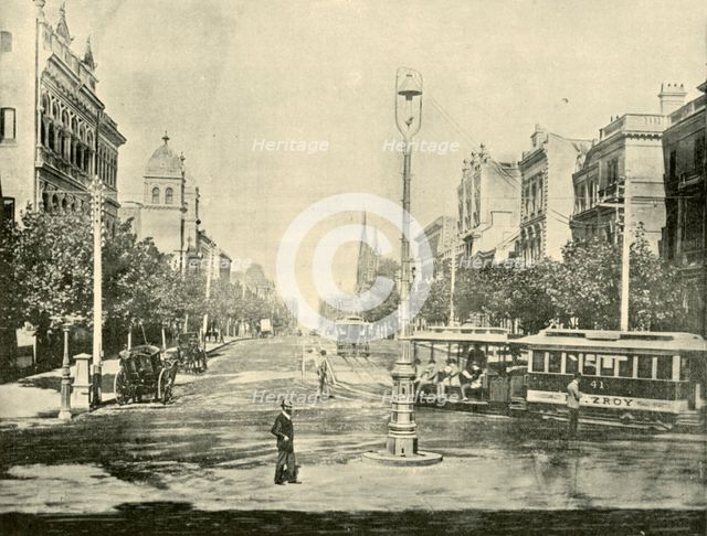 'Collins Street, Melbourne, from the Treasury Buildings', 1901. Creator: Unknown.