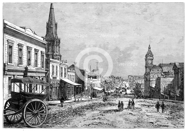 Collins Street, Melbourne, Victoria, Australia, 19th century. Artist: Unknown