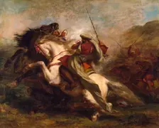 Collision of the Moorish Horsemen, 1843-1844. Creator: Eugene Delacroix