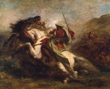 Collision of the Moorish Horsemen, 1843-1844. Creator: Eugene Delacroix