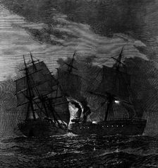 Collision between the Ville du Havre and the Lochearn, 1873. Creator: William James Palmer