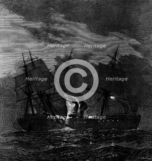 Collision between the Ville du Havre and the Lochearn, 1873. Creator: William James Palmer.