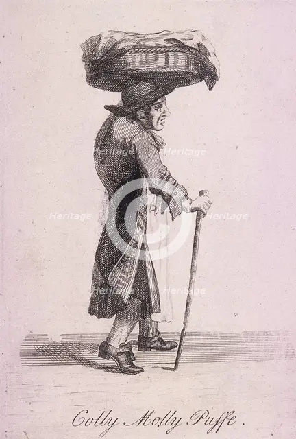 'Colly Molly Puffe', Cries of London, c1688. Artist: Anon