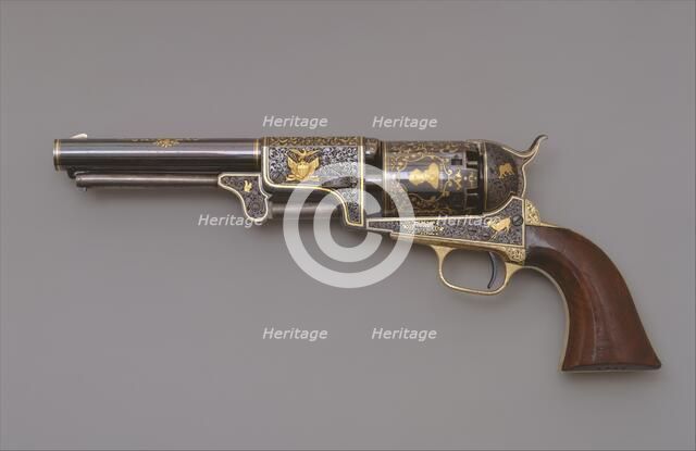 Colt Third Model Dragoon Percussion Revolver, serial no. 12406, American, Connecticut, ca. 1853. Creator: Samuel Colt.