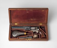 Colt Model 1851 Navy Percussion Revolver, Serial Number 29705, with Case and Accessories, c1853-54. Creator: Samuel Colt