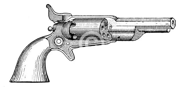 Colt revolver, c1880. Artist: Unknown