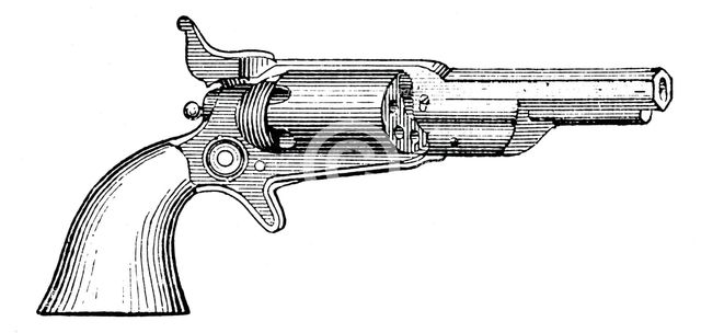 Colt revolver, c1880. Artist: Unknown