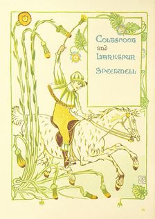 Coltsfoot and Larkspur, Speedwell, 1899. Creator: Walter Crane