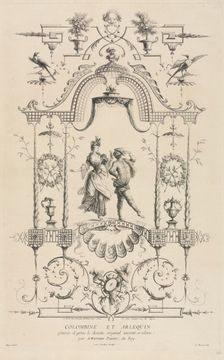 Columbine and Harlequin. Creator: Jean Moyreau (French, 1690-1762)
