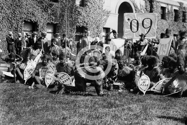Columbia '09 students as Zulu savavages [i.e. savages], between c1910 and c1915. Creator: Bain News Service.