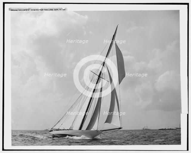 Columbia coming for the line, 1899 Oct 17, . Creator: Unknown.