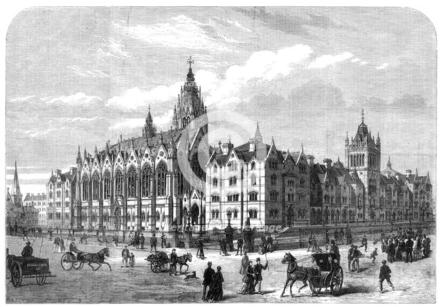 Columbia Market, Bethnal-Green, built by Miss Burdett-Coutts, opened on Wednesday, 1869. Creator: F. Watkins.