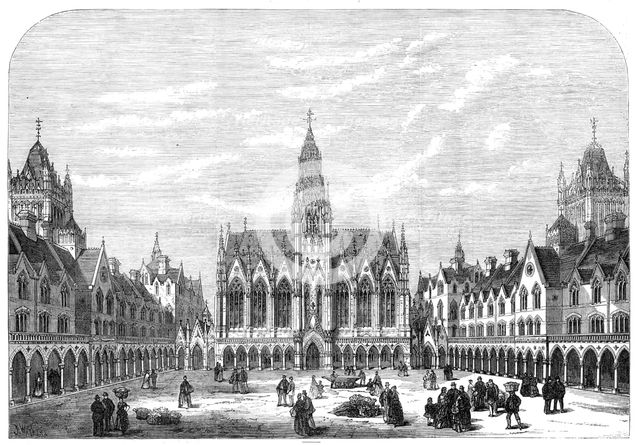 Columbia Market, Bethnal-Green, the quadrangle, 1869. Creator: F. Watkins.