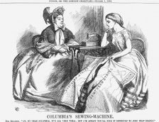 Columbia's Sewing-Machine 1864. Creator: John Tenniel