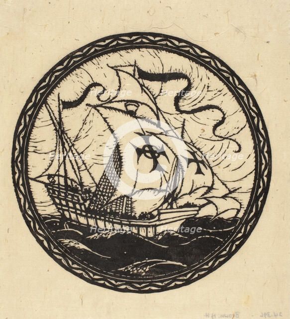 Columbus' Caraval, Santa Maria, 1492, c1900-1932. Creator: Harold Haven Brown.