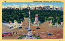 Columbus Circle and Central Park, New York City, New York, USA, 1937