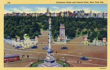 Columbus Circle and Central Park, New York City, New York, USA, 1937