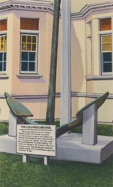 Columbus Anchor, Victoria Institute, Port of Spain, Trinidad, B.W.I. c1940s. Creator: Unknown