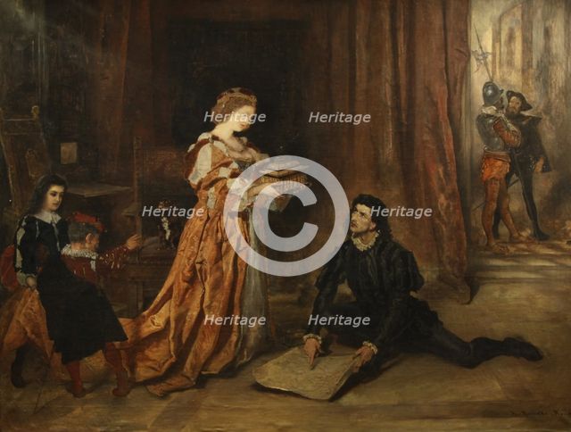 Columbus and Queen Isabella. Artist: Romako, Anton (1832-1889)