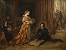Columbus and Queen Isabella. Artist: Romako, Anton (1832-1889)