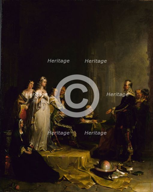 Columbus before the Queen, 1841. Creator: Peter Frederick Rothermel.