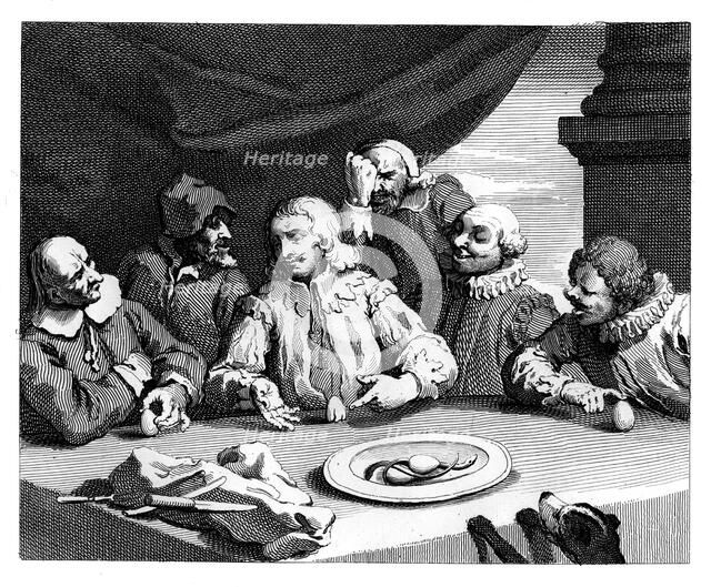 'Columbus breaking the egg', 1753, (1833). Artist: William Hogarth