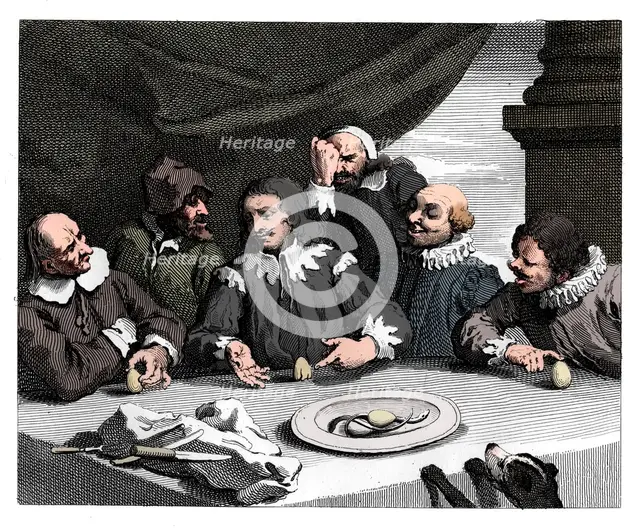 'Columbus breaking the egg', 1753, (1833).  Artist: William Hogarth.