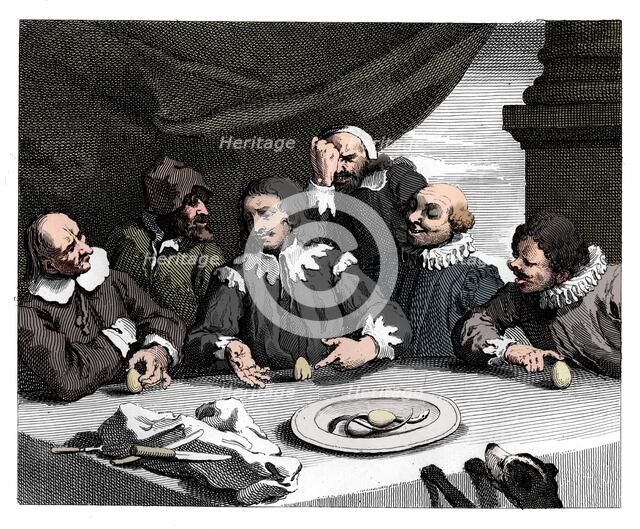 'Columbus breaking the egg', 1753, (1833).  Artist: William Hogarth.