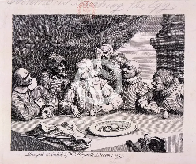 'Columbus breaking the egg', 1753. Artist: William Hogarth