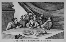 Columbus Breaking The Egg c1815. Creator: William Davison