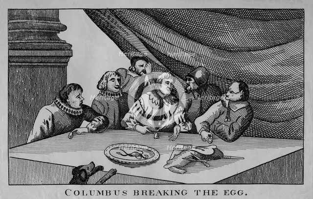 'Columbus Breaking The Egg', c1815.  Creator: William Davison.