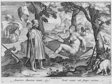 Columbus discovering America 1492, (c1600). Creator: Theodoor Galle