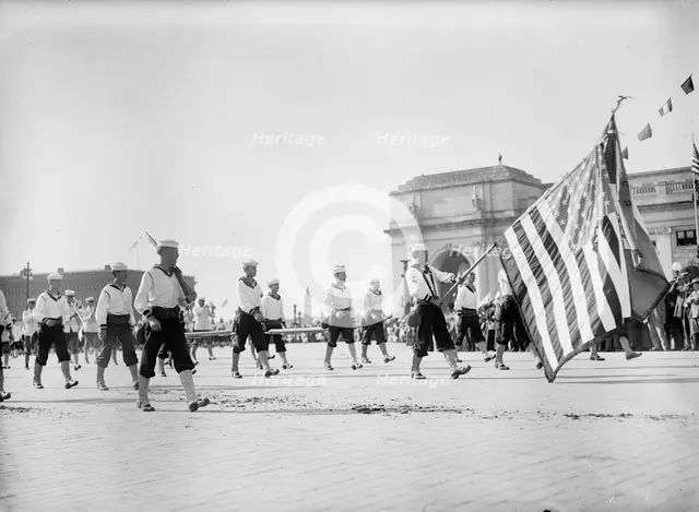 Columbus Memorial. Parade At Unveiling, 1912. Creator: Harris & Ewing.