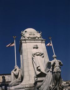 Columbus Statue in front of Union Station, Washington, D.C., ca. 1943. Creator: Unknown