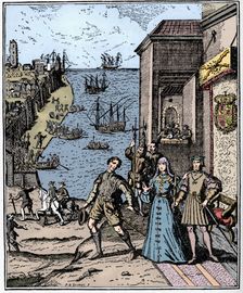 Columbus with Ferdinand and Isabella, (3rd August 1492), 1912