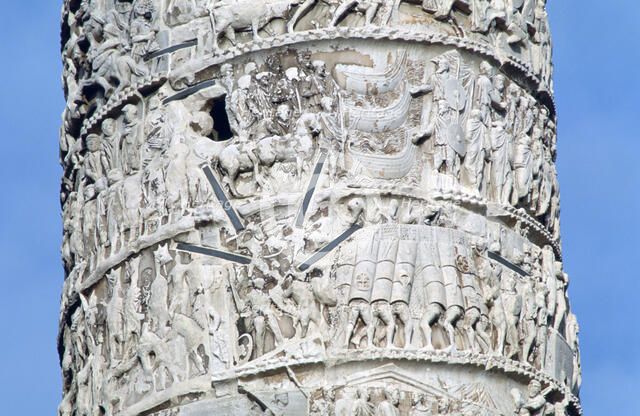 Column of Marcus Aurelius, (detail), Piazza Colonna, Rome. Artist: Unknown
