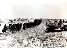 Column of German prisoners, near Tobruk, Libya, World War II, c1941-c1942. Creator: Unknown