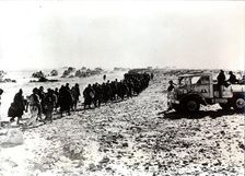 Column of German prisoners, near Tobruk, Libya, World War II, c1941-c1942