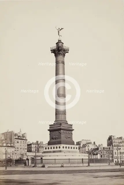 Column of July, Paris, between 1860 and 1870. Creator: Edouard Baldus.