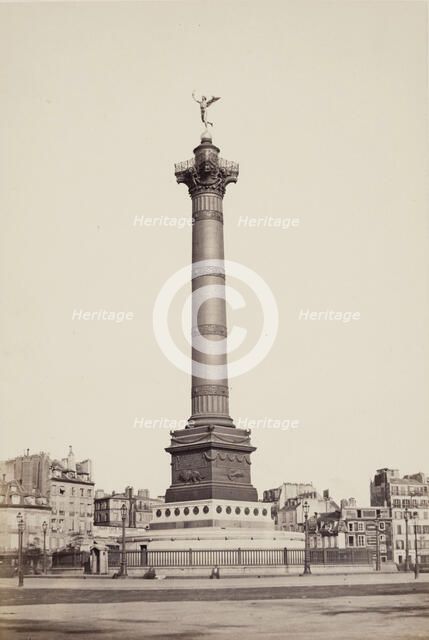 Column of July, Paris, between 1860 and 1870. Creator: Edouard Baldus.