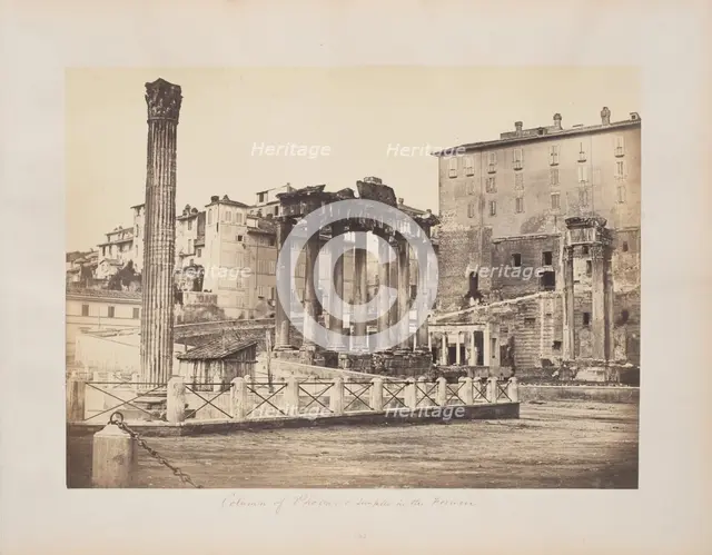 Column of Phocas and Temples in the Forum, between 1811 and 1872. Creator: Robert MacPherson.