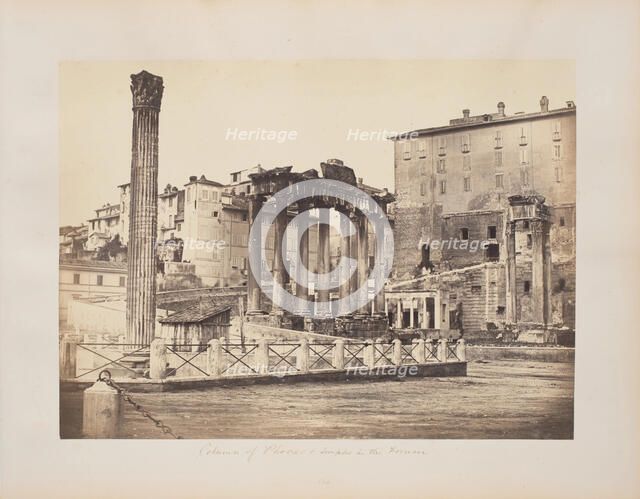Column of Phocas and Temples in the Forum, between 1811 and 1872. Creator: Robert MacPherson.