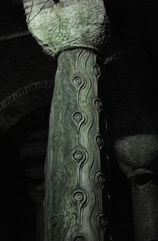Column of Tears, Basilica Cistern (6th century), Istanbul, Turkey. Creator: Unknown