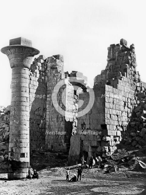 Column at Karnak, Egpyt, 1893. Artist: Auguste Edouard Mariette