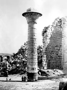 Column at Karnak, Egypt 1863-1864. Artist: Emmanuel Rouge