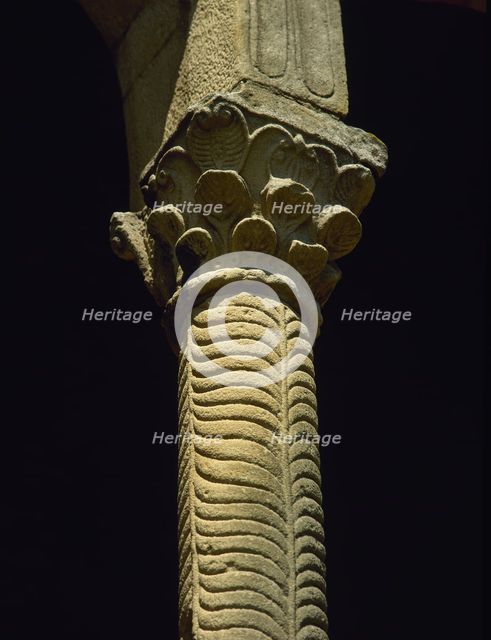 Column, Church of St Mary at Mount Naranco, Oviedo, Spain, 2000. Creator: LTL.
