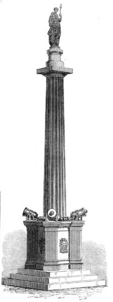 Column erected at St. Foye, Near Quebec, in memory of the French and English...in 1760, (1864). Creator: Unknown